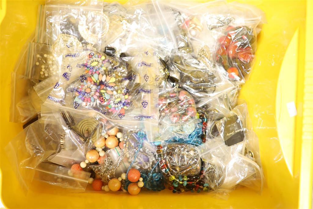 A large quantity of assorted costume jewellery.